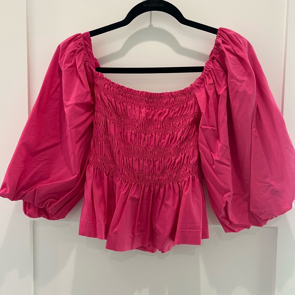 The Impeccable Pig Fuchsia Smocked Blouse